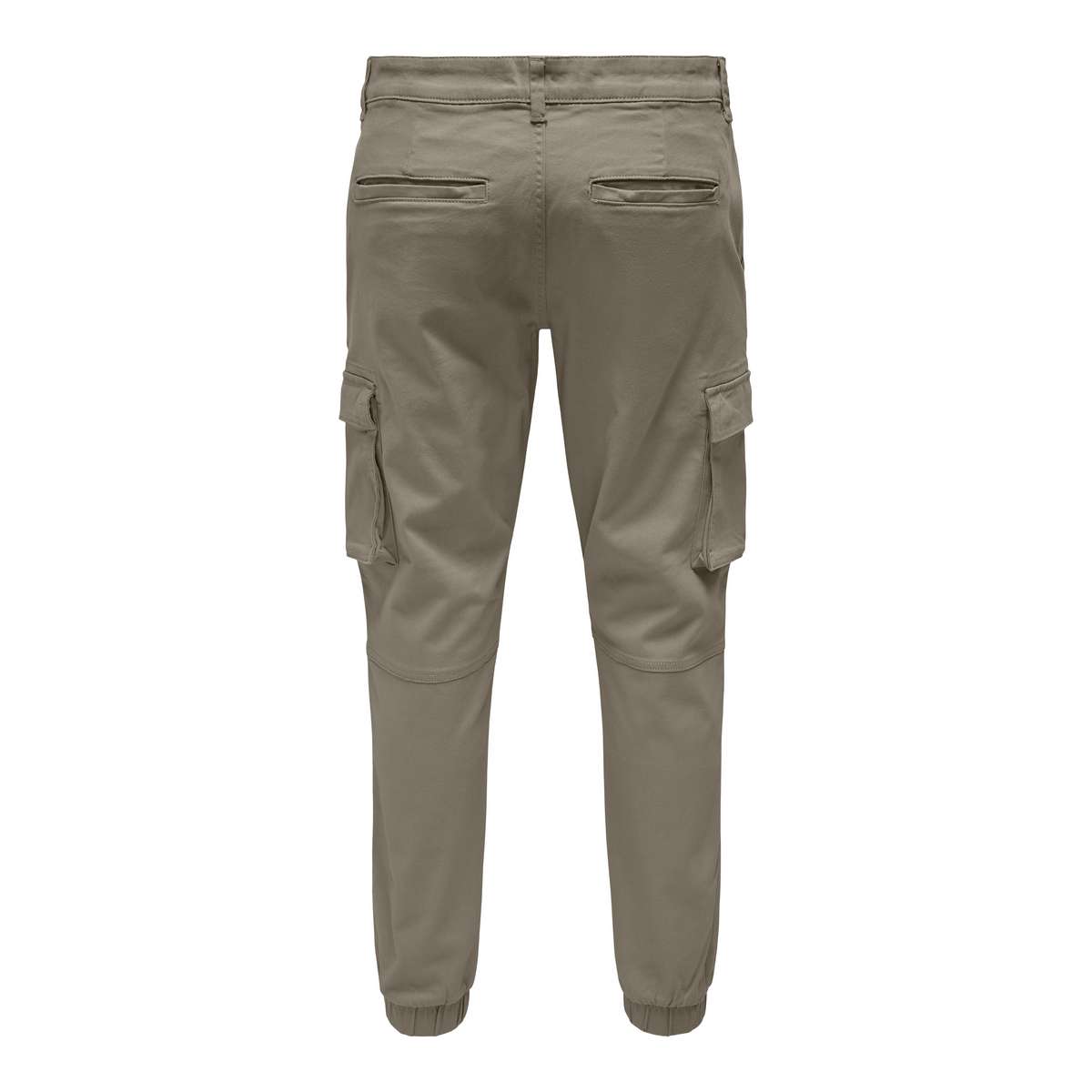 ONLY & SONS MEN΄S TAPERED FIT COTTON ELASTICATED HEMS TROUSERS 22016687 FALCON BROWN